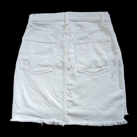 Aritzia Wilfred Free Tanit Skirt White Denim Mini Skirt Frayed Hem size S small - Picture 3 of 10